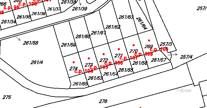 Neštědice 106, Povrly na parcele st. 272 v KÚ Neštědice, Katastrální mapa