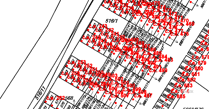 Pístov 244, Jihlava na parcele st. 557 v KÚ Pístov u Jihlavy, Katastrální mapa