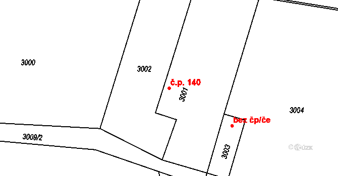 Horní Těrlicko 140, Těrlicko na parcele st. 3001 v KÚ Horní Těrlicko, Katastrální mapa