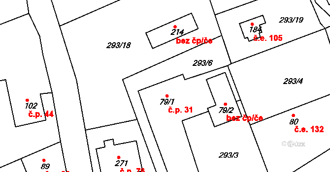 Hatě 31, Skuhrov na parcele st. 79/1 v KÚ Skuhrov pod Brdy, Katastrální mapa
