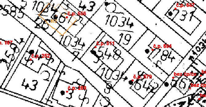 Kamenický Šenov 511 na parcele st. 548 v KÚ Kamenický Šenov, Katastrální mapa