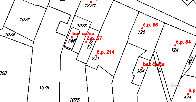 Černý Důl 214 na parcele st. 241 v KÚ Černý Důl, Katastrální mapa