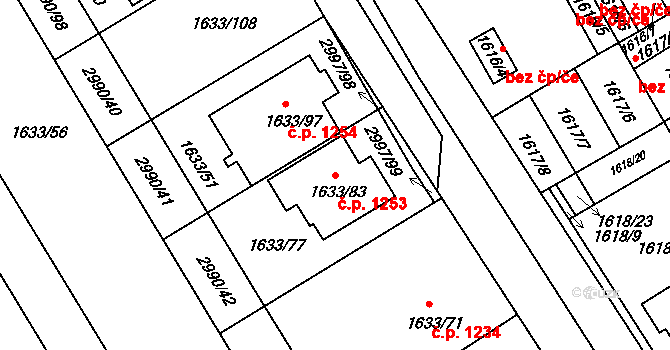 Rohatec 1253 na parcele st. 1633/83 v KÚ Rohatec, Katastrální mapa