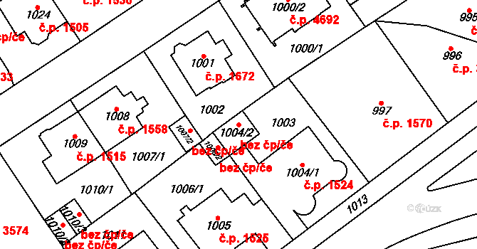Chomutov 39082229 na parcele st. 1004/2 v KÚ Chomutov I, Katastrální mapa