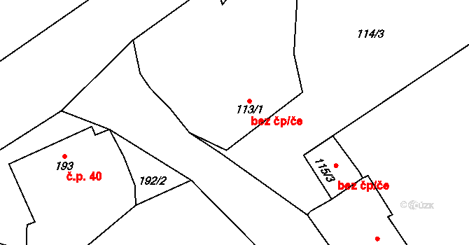 Moravský Beroun 42032229 na parcele st. 113/1 v KÚ Ondrášov, Katastrální mapa