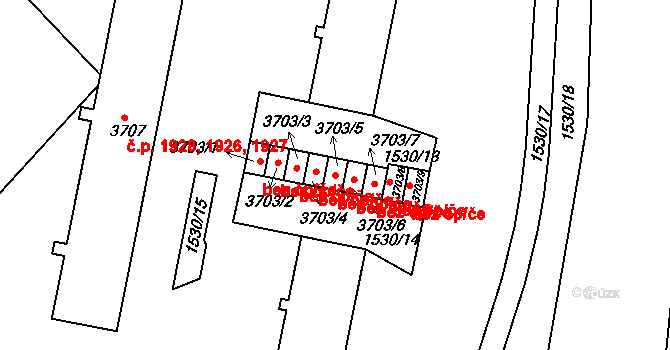 Písek 42159229 na parcele st. 3703/5 v KÚ Písek, Katastrální mapa