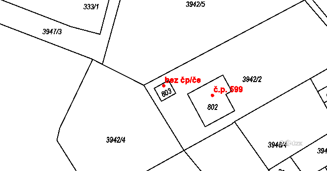 Kardašova Řečice 42715229 na parcele st. 803 v KÚ Kardašova Řečice, Katastrální mapa