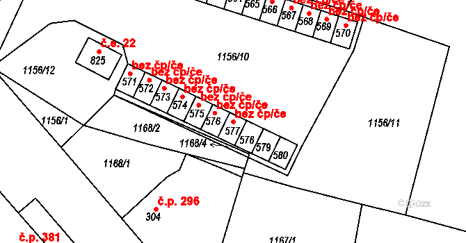 Hazlov 43033229 na parcele st. 577 v KÚ Hazlov, Katastrální mapa