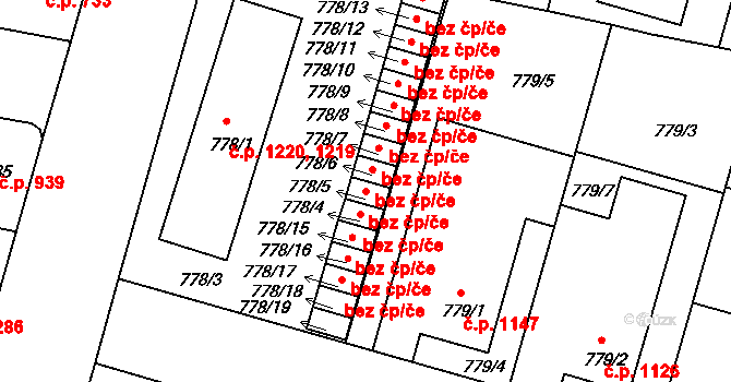 Benešov 45342229 na parcele st. 778/5 v KÚ Benešov u Prahy, Katastrální mapa