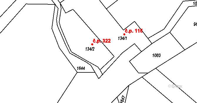 Praskolesy 47043229 na parcele st. 134/2 v KÚ Praskolesy, Katastrální mapa
