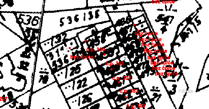 Hrochův Týnec 301 na parcele st. 459 v KÚ Hrochův Týnec, Katastrální mapa