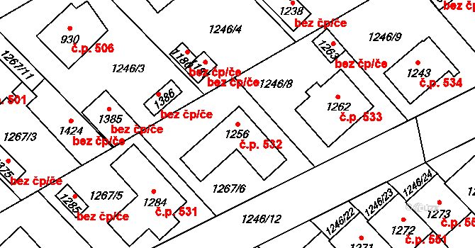 Holýšov 532 na parcele st. 1256 v KÚ Holýšov, Katastrální mapa