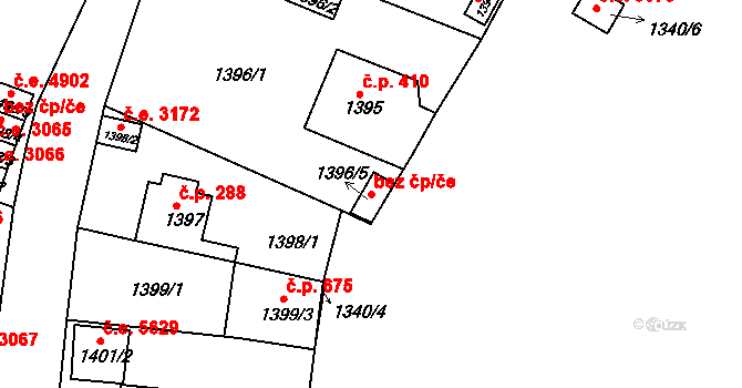 Ústí nad Labem 88319229 na parcele st. 1396/5 v KÚ Klíše, Katastrální mapa