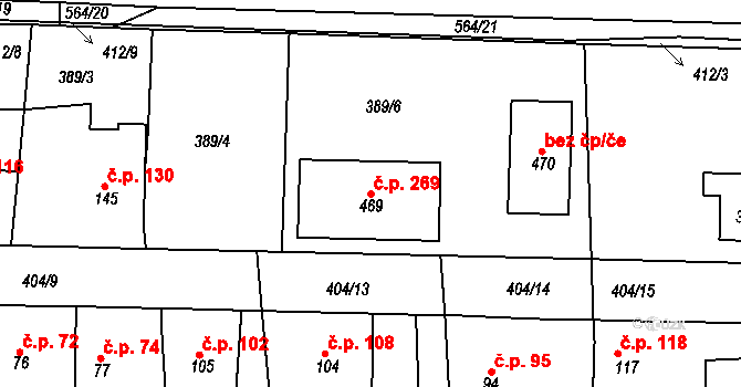 Mlékojedy 269, Neratovice na parcele st. 469 v KÚ Mlékojedy u Neratovic, Katastrální mapa