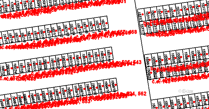 Otrokovice 504,542 na parcele st. 1997/18 v KÚ Otrokovice, Katastrální mapa