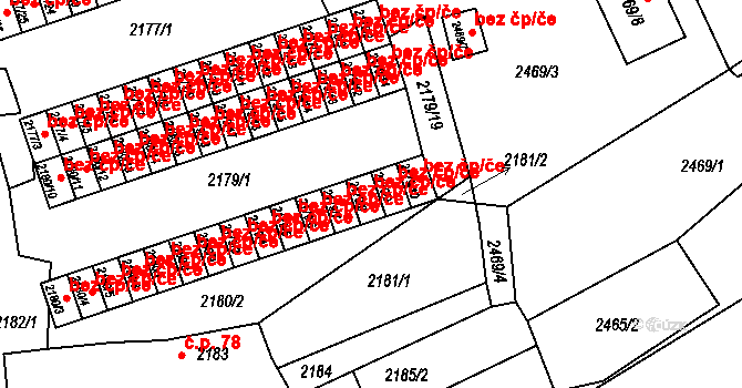 Černovice 39090230 na parcele st. 2179/8 v KÚ Černovice u Chomutova, Katastrální mapa