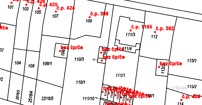 Plzeň 40223230 na parcele st. 110/2 v KÚ Skvrňany, Katastrální mapa
