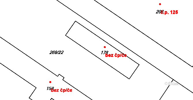 Oselce 41253230 na parcele st. 178 v KÚ Oselce, Katastrální mapa