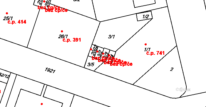 Ústí nad Labem 43313230 na parcele st. 3/3 v KÚ Klíše, Katastrální mapa