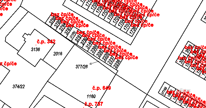 Sušice 43446230 na parcele st. 2238 v KÚ Sušice nad Otavou, Katastrální mapa