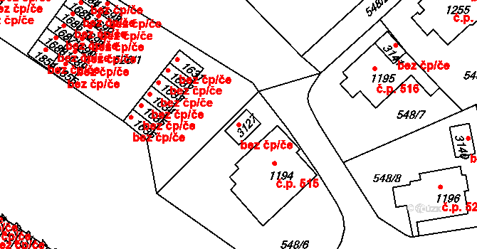 Český Krumlov 44169230 na parcele st. 3127 v KÚ Český Krumlov, Katastrální mapa