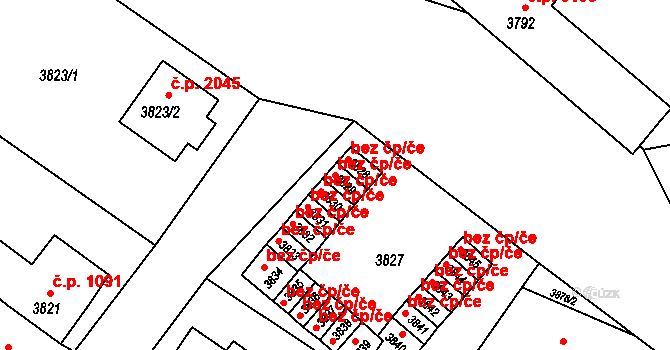 Česká Lípa 45900230 na parcele st. 3829 v KÚ Česká Lípa, Katastrální mapa