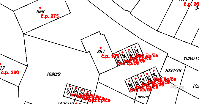 Jistebnice 175 na parcele st. 357 v KÚ Jistebnice, Katastrální mapa