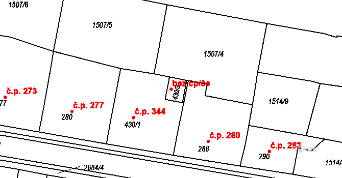 Zlechov 47821230 na parcele st. 430/3 v KÚ Zlechov, Katastrální mapa