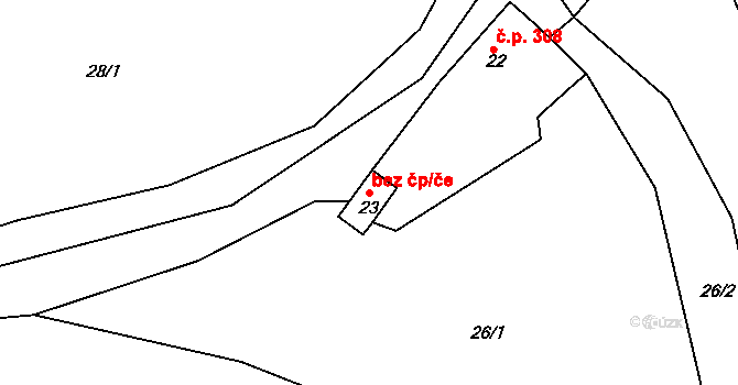 Mistřice 49626230 na parcele st. 23 v KÚ Javorovec, Katastrální mapa
