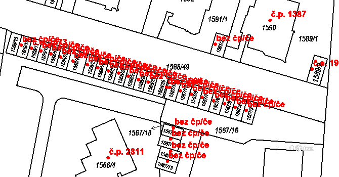Teplice 50047230 na parcele st. 1567/14 v KÚ Teplice, Katastrální mapa