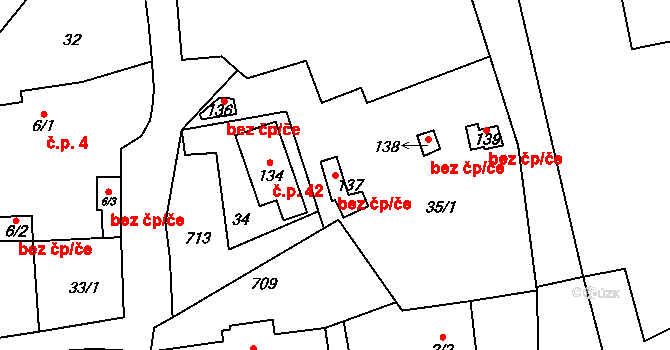 Zájezd 80203230 na parcele st. 137 v KÚ Zájezd u Buštěhradu, Katastrální mapa