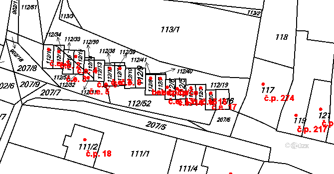 Vícemilice 13, Bučovice na parcele st. 112/6 v KÚ Vícemilice, Katastrální mapa