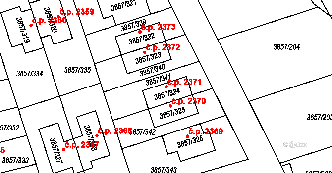 Modřany 2371, Praha na parcele st. 3857/324 v KÚ Modřany, Katastrální mapa