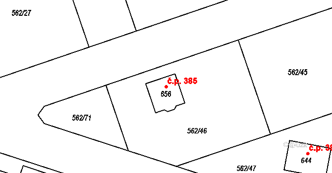 Libá 385 na parcele st. 656 v KÚ Libá, Katastrální mapa
