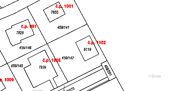 Beroun-Závodí 1102, Beroun na parcele st. 8119 v KÚ Beroun, Katastrální mapa