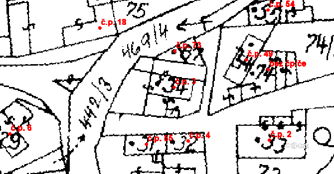 Hobšovice 3 na parcele st. 34 v KÚ Hobšovice, Katastrální mapa