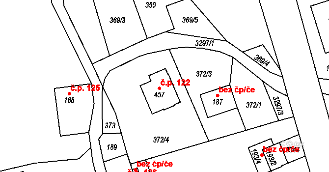 Roprachtice 122 na parcele st. 457 v KÚ Roprachtice, Katastrální mapa
