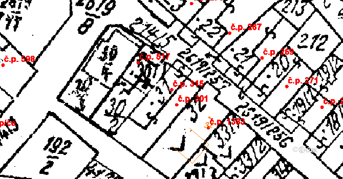 Lanžhot 315 na parcele st. 30/1 v KÚ Lanžhot, Katastrální mapa