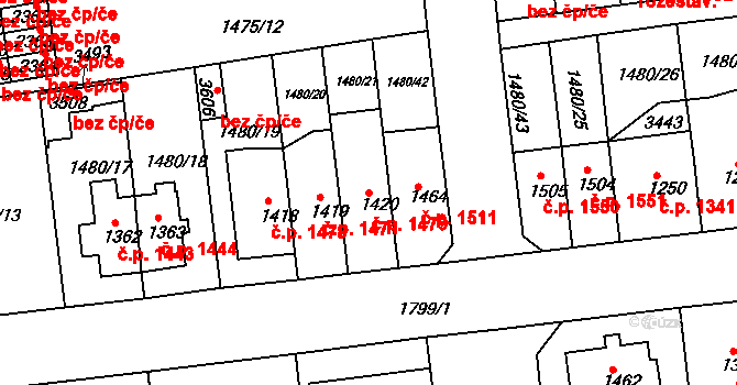 Předměstí 1479, Svitavy na parcele st. 1420 v KÚ Svitavy-předměstí, Katastrální mapa