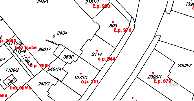 Cheb 944 na parcele st. 2114 v KÚ Cheb, Katastrální mapa