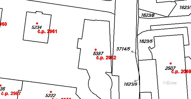 Dvůr Králové nad Labem 2962 na parcele st. 5387 v KÚ Dvůr Králové nad Labem, Katastrální mapa