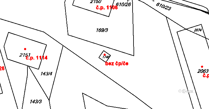 Třebíč 38369231 na parcele st. 1746 v KÚ Podklášteří, Katastrální mapa