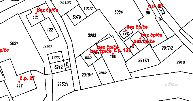 Francova Lhota 39535231 na parcele st. 99/1 v KÚ Francova Lhota, Katastrální mapa