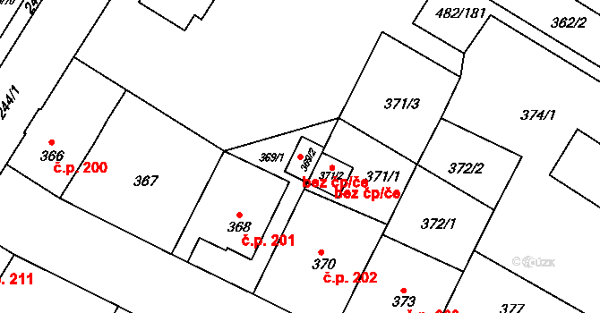 Frýdek-Místek 40309231 na parcele st. 369/2 v KÚ Frýdek, Katastrální mapa