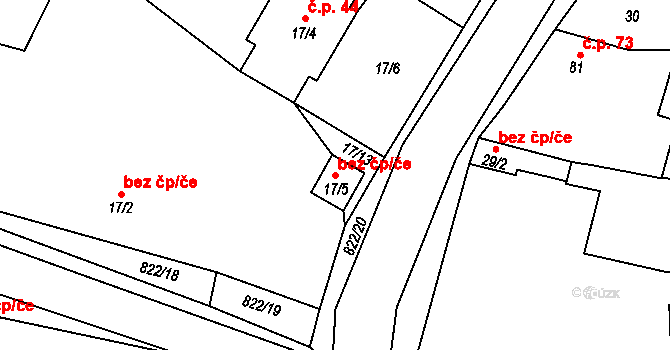 Děčany 41140231 na parcele st. 17/5 v KÚ Solany, Katastrální mapa