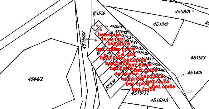 Příbram 41377231 na parcele st. 4515/15 v KÚ Příbram, Katastrální mapa