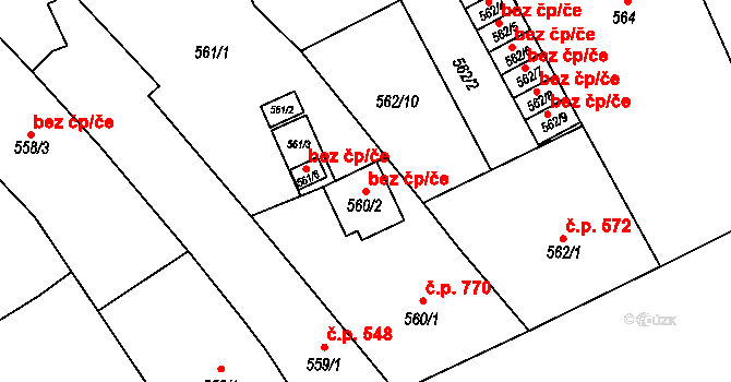 Ostrava 41918231 na parcele st. 560/2 v KÚ Moravská Ostrava, Katastrální mapa