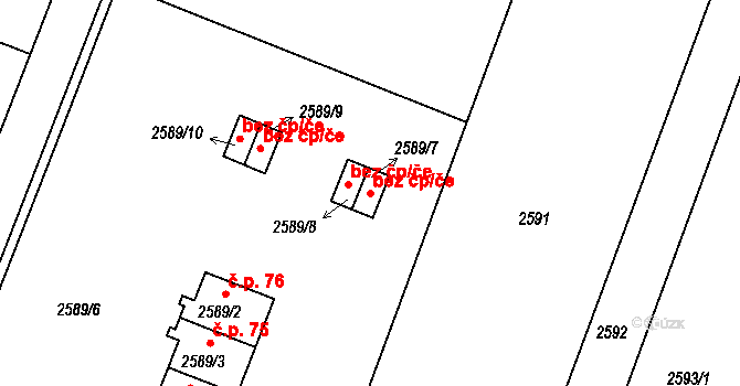 Kamenice nad Lipou 42685231 na parcele st. 2589/7 v KÚ Kamenice nad Lipou, Katastrální mapa