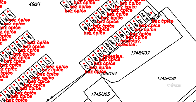 Třebíč 44163231 na parcele st. 334 v KÚ Týn u Třebíče, Katastrální mapa