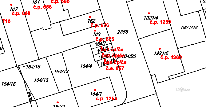Teplice 45112231 na parcele st. 164/5 v KÚ Teplice-Trnovany, Katastrální mapa